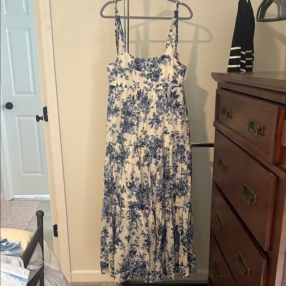 Zimmermann Floral Blue and White Tiered Maxi Dress